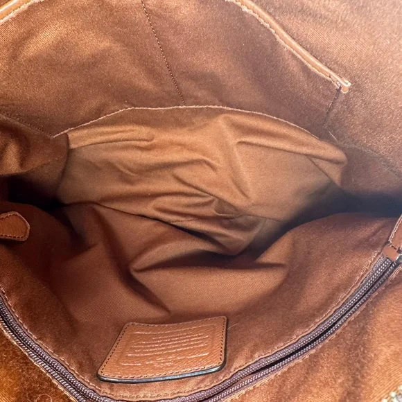 Coach Madison Isabelle Bag Tote Pebbled Leather Purse Brown Boho
